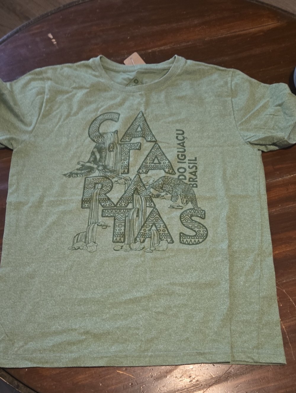 Green Women’s Graphic T-Shirt - Cataratas do Iguaçu #1013